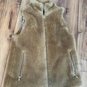 Women's J Crew Tan Faux Fur Vest XXS